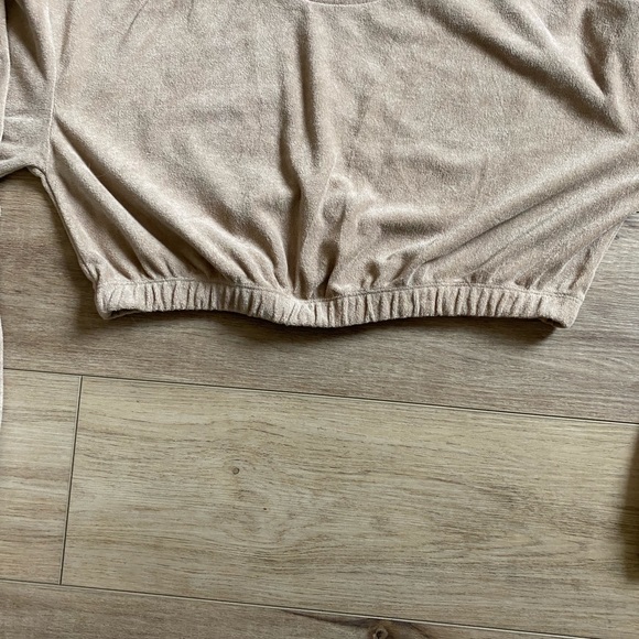 Beach Riot Maxine Terry Cloth Beach Sweatshirt Size Large Taupe - Picture 5 of 8